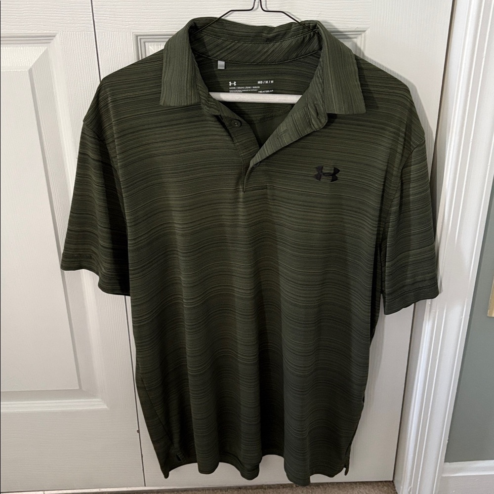 Under Armour Olive Striped Polo Shirt